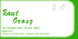 raul orosz business card